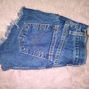 Levi's High Waist cut off denim shorts
